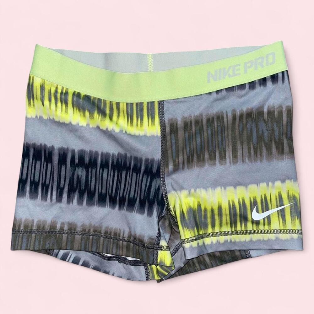 Nike pro grayyellow tie dye shorts